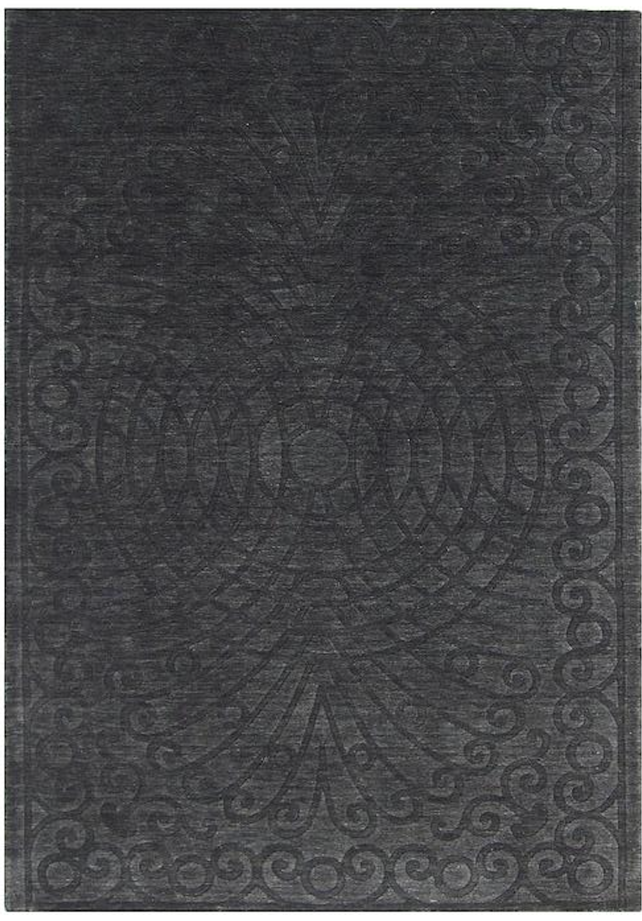 5 x 8 Charcoal Black Nepalese, Handmade Wool