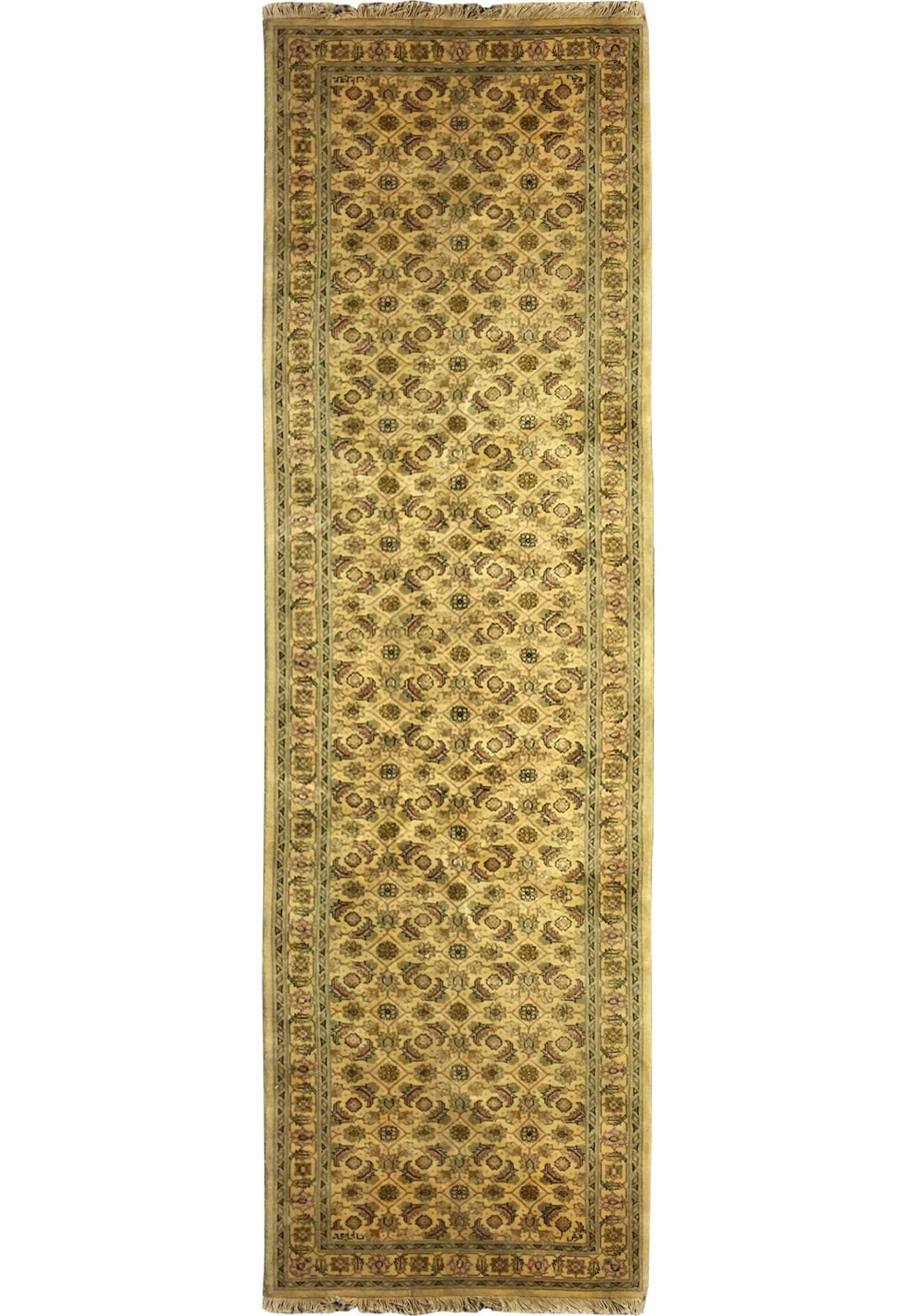 2'7 x 9'2 Persian Tabriz Wool & Silk Runner Rug