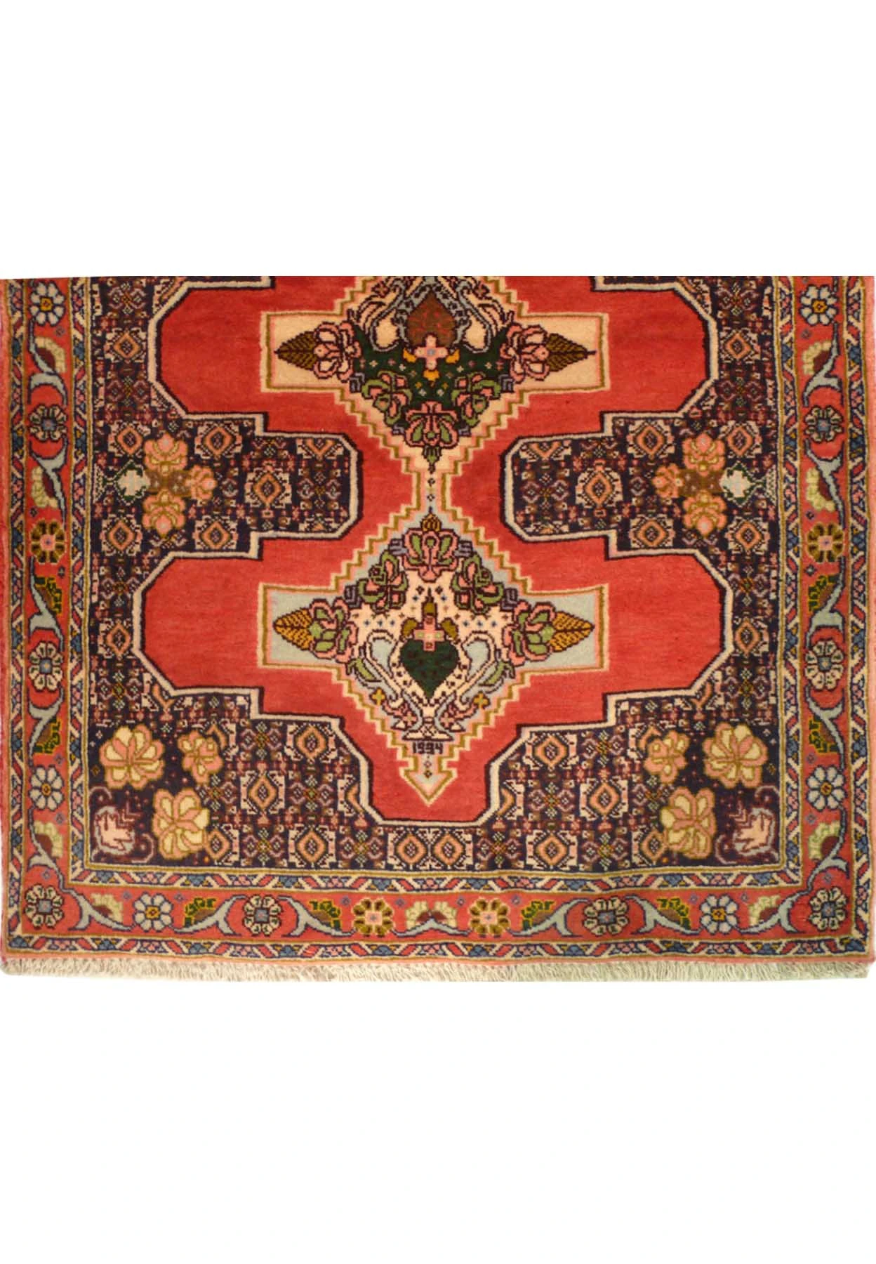 3 x 13 Geometric Persian Senneh Runner Rug