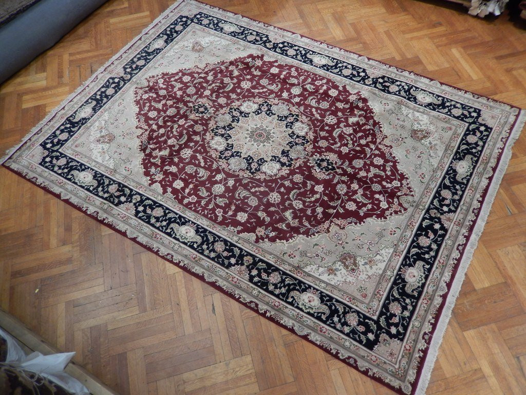 9 x 12 Oriental Wool&Silk Tabriz Rug
