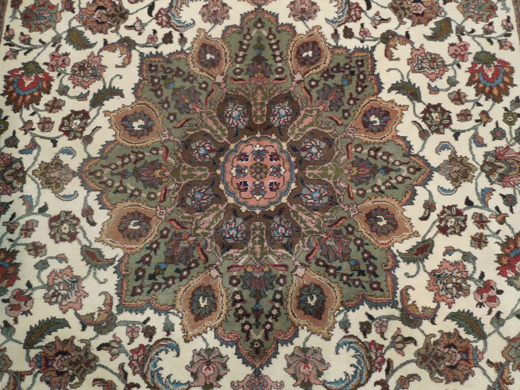 6'5 x 9 Singed Persian Tabriz Wool & Silk Rug