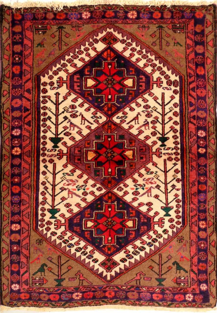 3'3 x 4'5 Persian Hamedan Rug