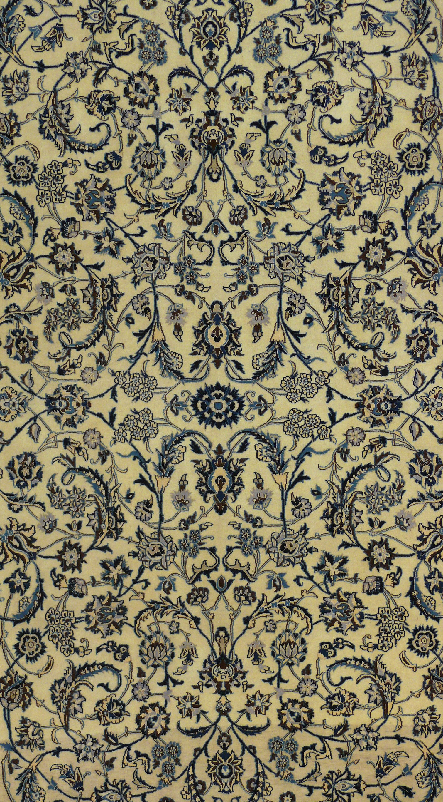 6'4 x 9'8 Persian Nain 9 LAA Wool and Silk Rug with intricate floral motifs