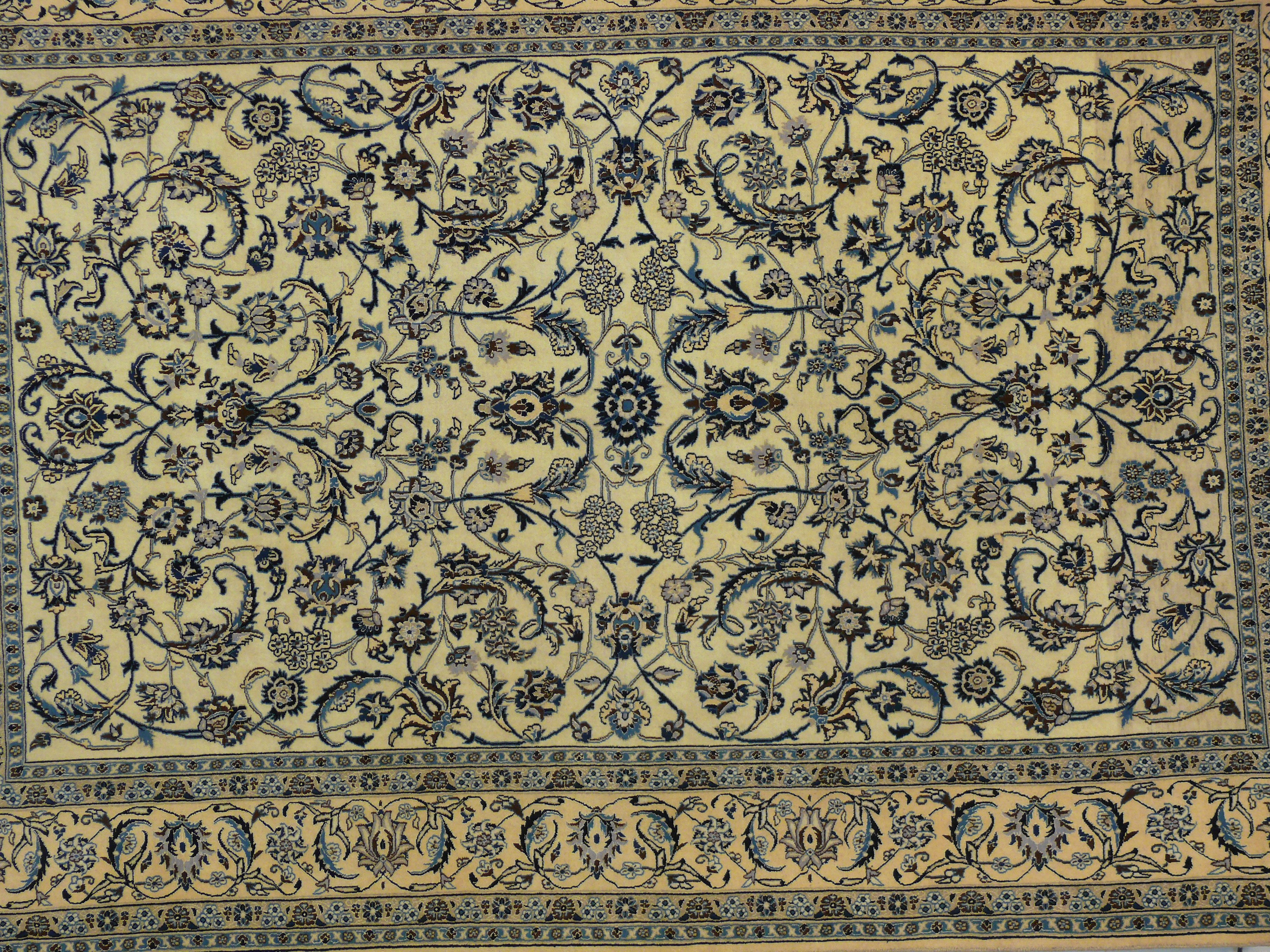 Luxurious 6'4 x 9'8 Persian Nain 9 LAA Wool and Silk Rug in opulent design