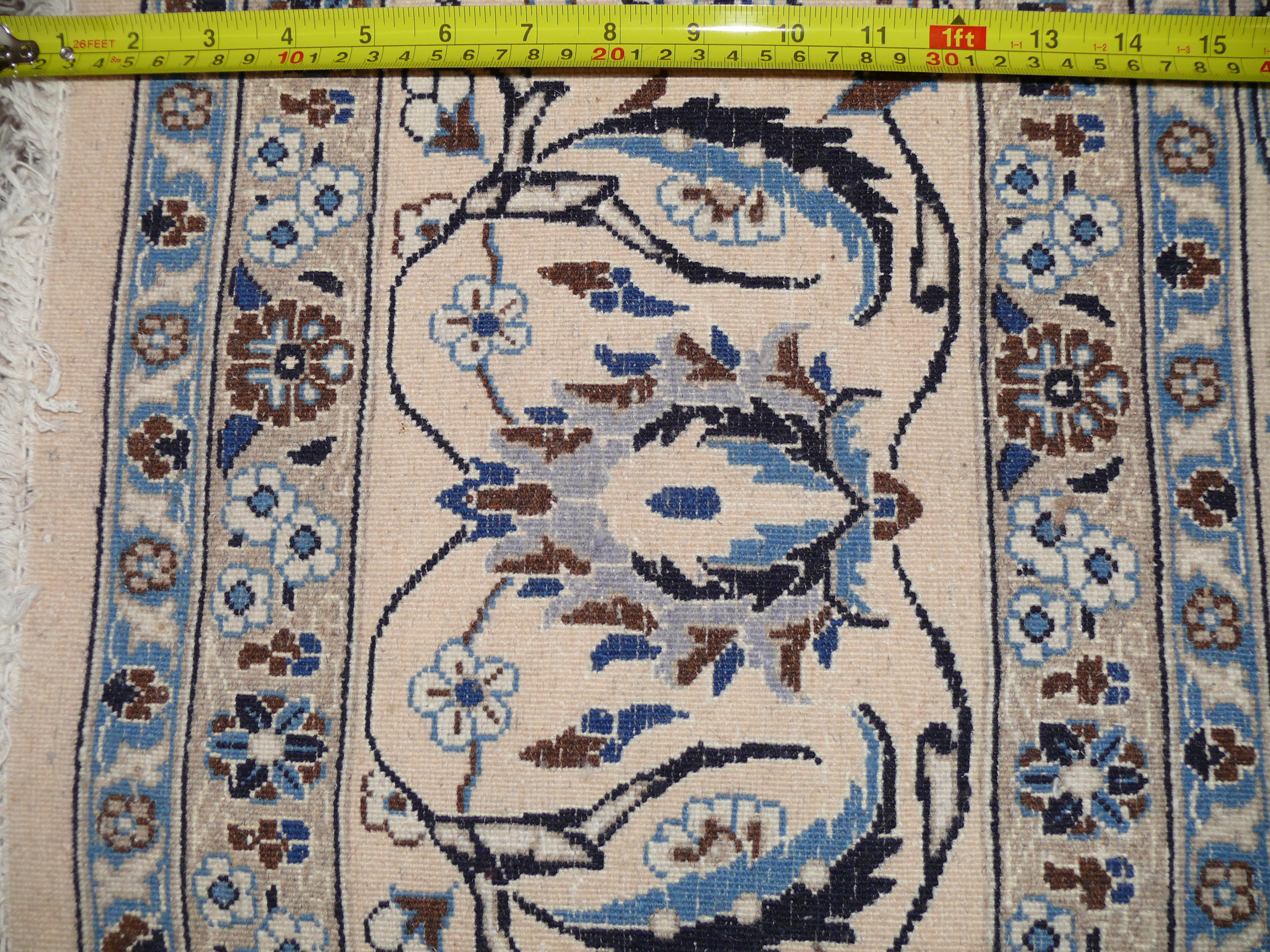 Handcrafted 6'4 x 9'8 Persian Nain 9 LAA Wool and Silk Rug showcasing fine craftsmanship