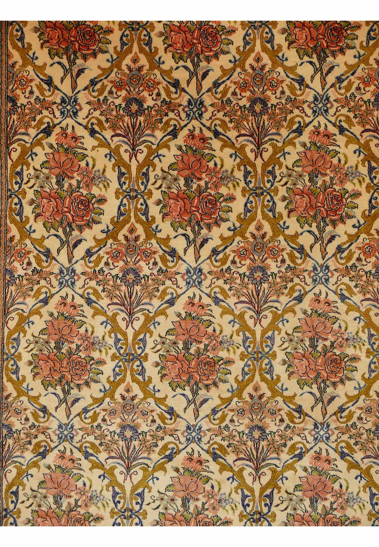 7 x 10 Persian Tabriz Wool & Silk Floral Masterpiece Rug