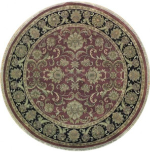 Harooni Rugs - Exotic 8x8 Authentic Handmade Round Agra Rug - India