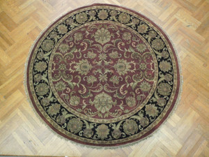 Harooni Rugs - Exotic 8x8 Authentic Handmade Round Agra Rug - India
