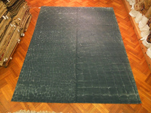12' x 15' Gray Modern Handmade Pavement Pattern Rug Wool Viscose Soft and Thick