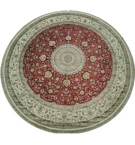 10 x 10 Oriental Tabriz All Silk Round Rug