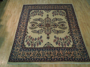 7 x 7'7" Persian Sarough Square-ish Rug