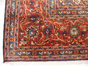 Traditional motifs on 9'8 x 14'8 Persian Kashan Rug