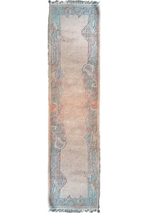 Overall view of the 2'6" x 11'2" Modern Nepali Runner Rug showcasing its contemporary design.