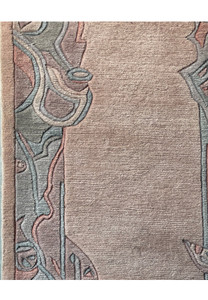 Detailed edge and fringe view of the 2'6" x 11'2" Modern Nepali Runner Rug