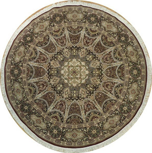 9 x 9 Fine Oriental Isfahan Wool & Silk Rug