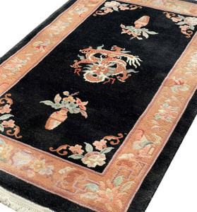 3 x 5'5 Antique Oriental Art Deco Rug