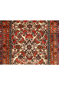 Texture close-up showing the fine weave and quality materials of the Rudbar Runner Rug