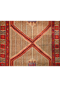 3'3 x 14'4 Semi-Antique Persian Kazak Runner Rug