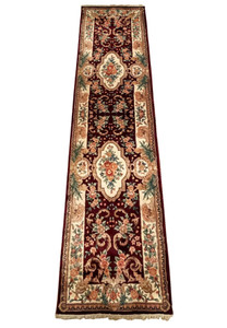 2'6 x 10 Oriental Sino 160 Wool & Silk Runner Rug