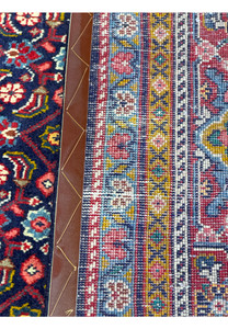 Back view of the Persian Mahal Rug highlighting the cotton foundation