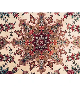 3'5 x 3'5 Persian Qum 100% All Silk Round Rug