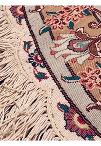 3'5 x 3'5 Persian Qum 100% All Silk Round Rug