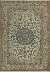 7 x 10 Persian Nain Rug 9 LAA Wool with Silk