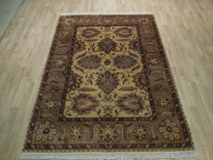 5 x 7 Oriental Jaipur Creme Wool Design Authentic Handmade Rug