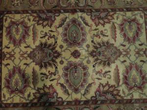5 x 7 Oriental Jaipur Creme Wool Design Authentic Handmade Rug