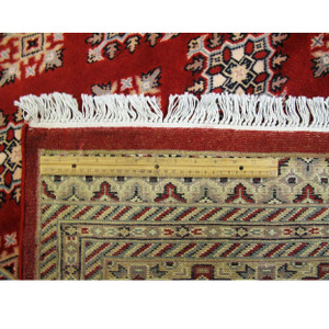 7 x 7 Oriental Bokhara All-Over Design Jaldar Wool&Silk Square Rug