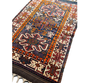 3'8" x 5'4" Antique Caucasian Azerbaijan Rug