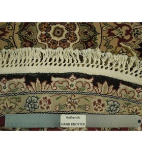 6 x 6 Persian Tabriz Design Fine Wool & Silk Round Rug