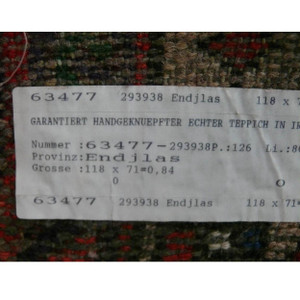label of 2'3" x 3'9" Semi Antique Persian Enjlas Rug