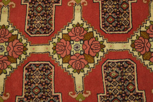 Medallion of a 3x12 Kurdish Senneh Rug Runner