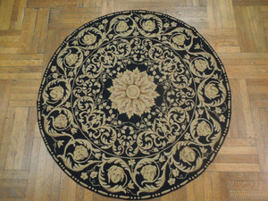 5 x 5 Authentic Needlepoint Flat Weave Round Rug
