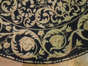 5 x 5 Authentic Needlepoint Flat Weave Round Rug