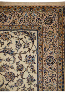 7 x 10 Persian Nain 9 LAA Garden All-Over Ivory Design Rug