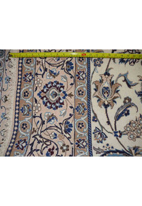 7 x 10 Persian Nain 9 LAA Garden All-Over Ivory Design Rug