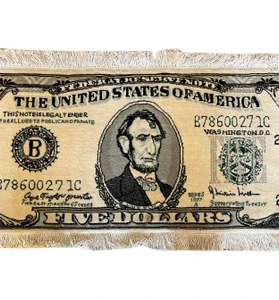 2 x 2'4 Persian Tabriz 5 Dollar Bill Rug