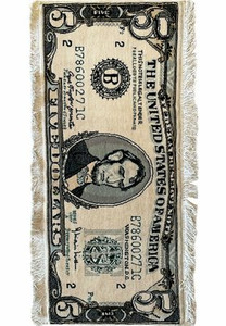 2 x 2'4 Persian Tabriz 5 Dollar Bill Rug