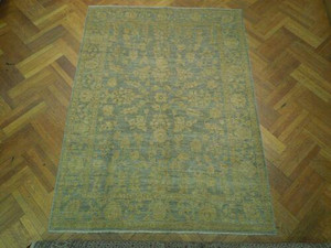 6 x 8 Peshawar Chobi Antique Look Rug Pale Light Blue