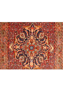 Detailed view of the Persian Bijar Runner's border and fringe, emphasizing the fine craftsmanship