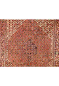 Close up of the mid center of a 8x11 Persian Bijar Rug.