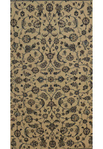 6'4 x 9'7 Persian Nain 9 Laa Rug Wool with Silk All-Over Floral Design