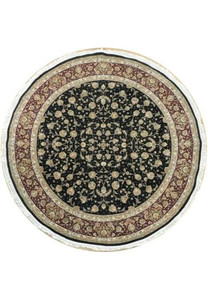 8 x 8 Oriental Tabriz Wool & Silk Round Rug