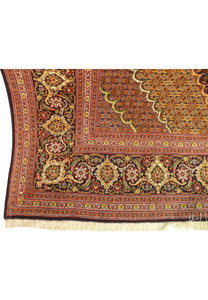 Luxurious texture of Tabriz Mahi Rug made from wool and silk