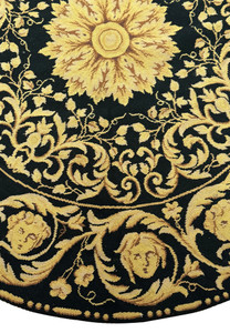 Intricate Floral and Scrollwork Design on Versace Pattern Rug