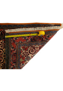 Backside view of 2'6 x 6 Persian Bijar Runner showcasing the tight hand-knotted construction.