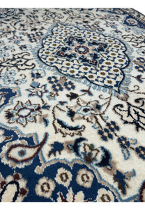 Side view of 3x4'10" Persian Nain Rug showing texture and detail