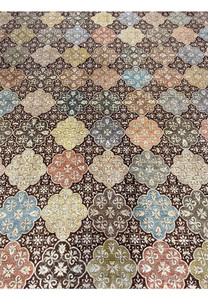 Zoomed-in detail of the 13x16 Ziglar rug's ornate pattern work.